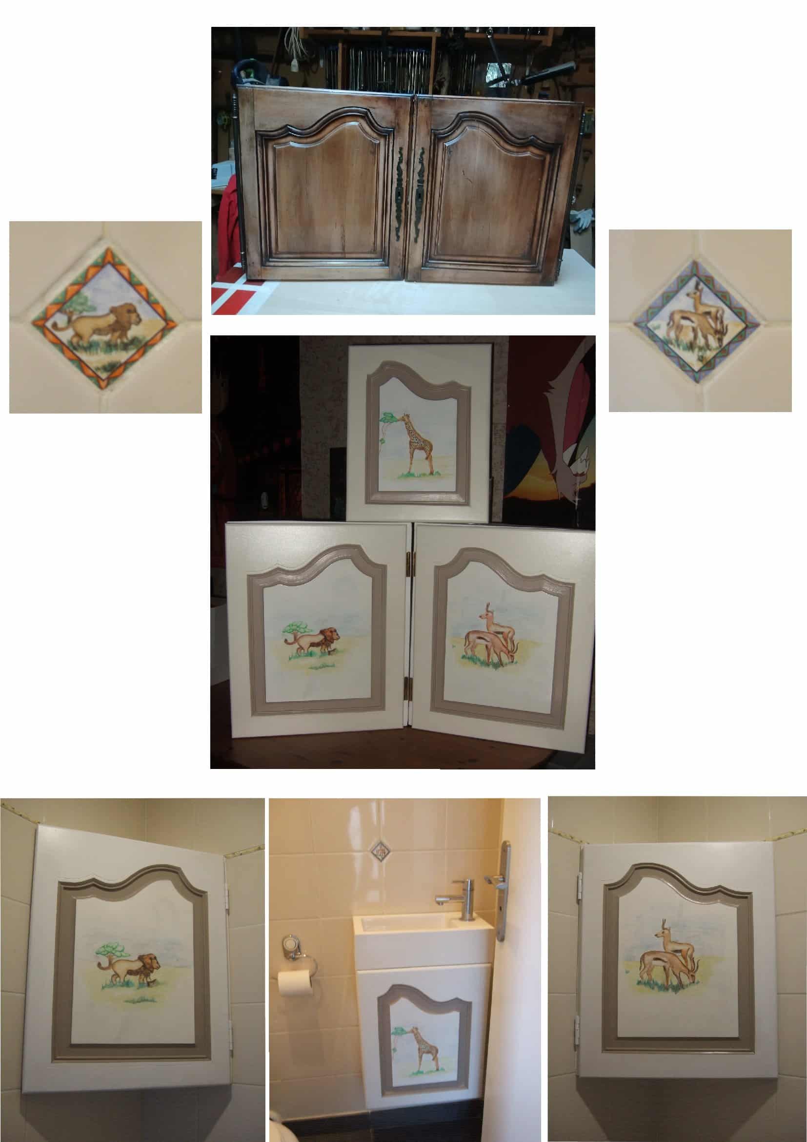 Portes transformées et aménagement WC sur mesure